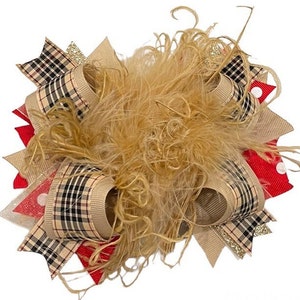 Plaid Hair Bow, Plaid Over the Top Bow, Plaid Hairbows, Girls Plaid Headband, Back to School Bow, Checked Bow, Red Dot Bow, Girls School Bow