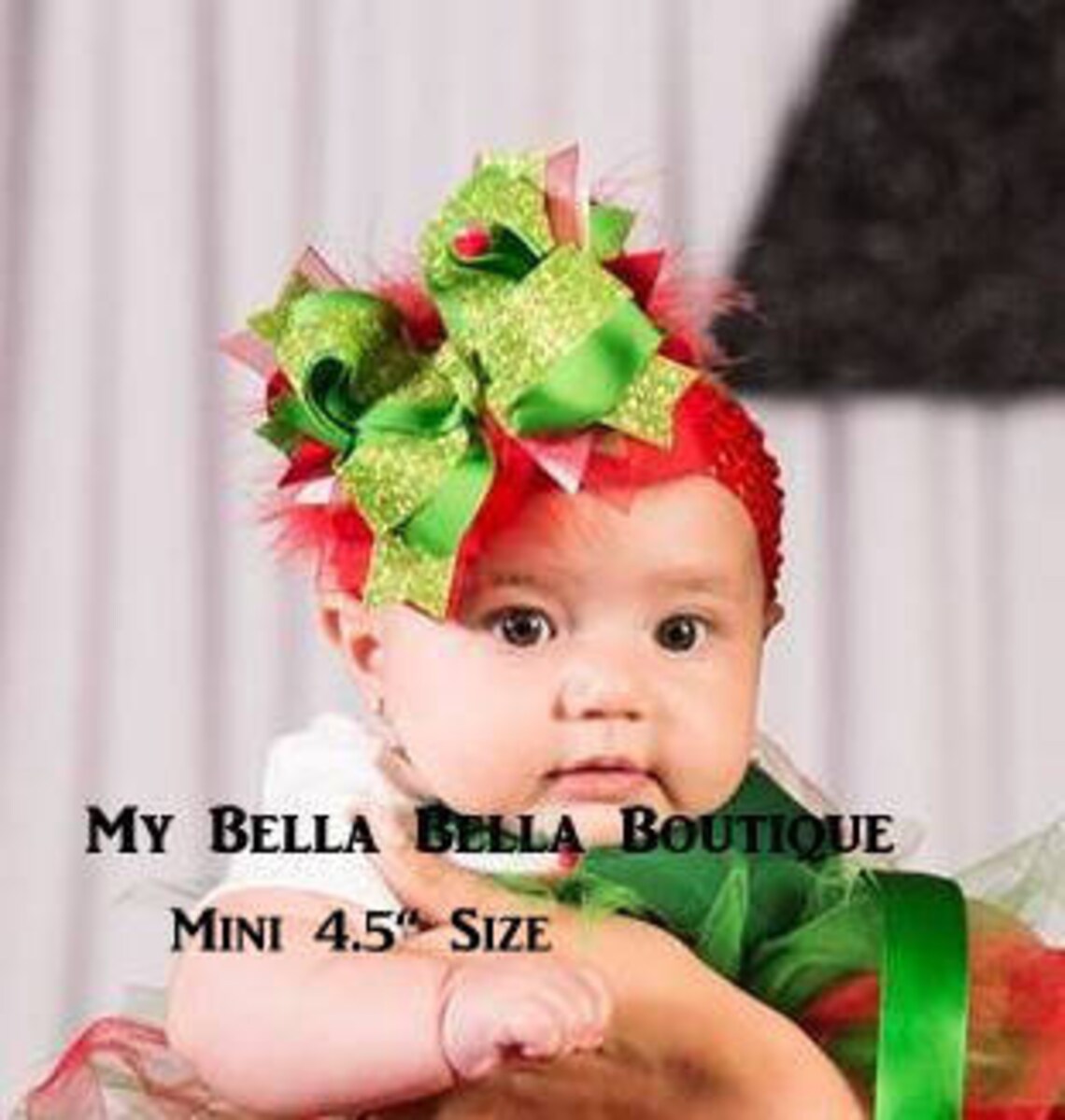 LuLu BeBe Baby Girls White Christmas Bubble - Green Embroidery & Side Bows