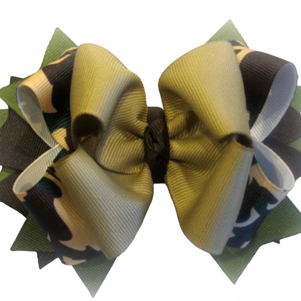 Camouflage Hair Bow Etsy