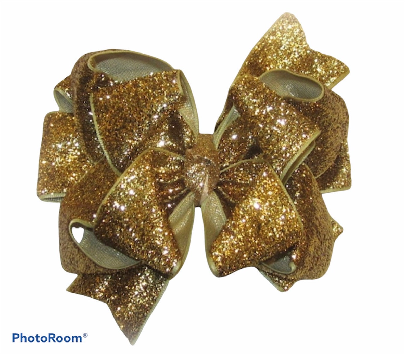 Gold Hair Bow Gold Glitter Bow Big Gold Bow 5 6inch Etsy