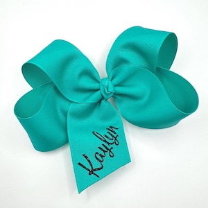 Monogrammed Hair Bow for Girls, Big Bows with Name, Monogram Bows, Personalized Hair Bows, Custom you pick Color Bow, Classic Boutique Bows