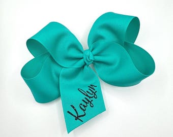 Monogrammed Hair Bow for Girls, Big Bows with Name, Monogram Bows, Personalized Hair Bows, Custom you pick Color Bow, Classic Boutique Bows