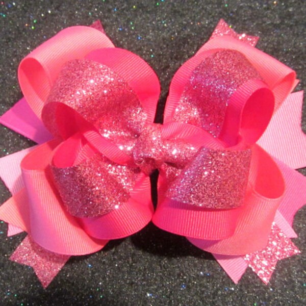 Glitter Hair Bow Etsy