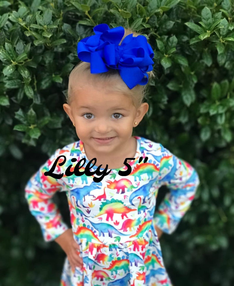 Neon Pink Hairbow 4 5 6 inch Bows Neon Pink Hair Bow Large bows for girls Big Double Bow Lilly Bow Layered Hairbow BTS Jumbo Bow