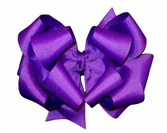 Purple Headband, Large Hair Bows, Girls Purple Bow, Purple Hairbow, Baby Headbands, Stacked Bella Bow, Triple Layered Bow, School Hair Bows