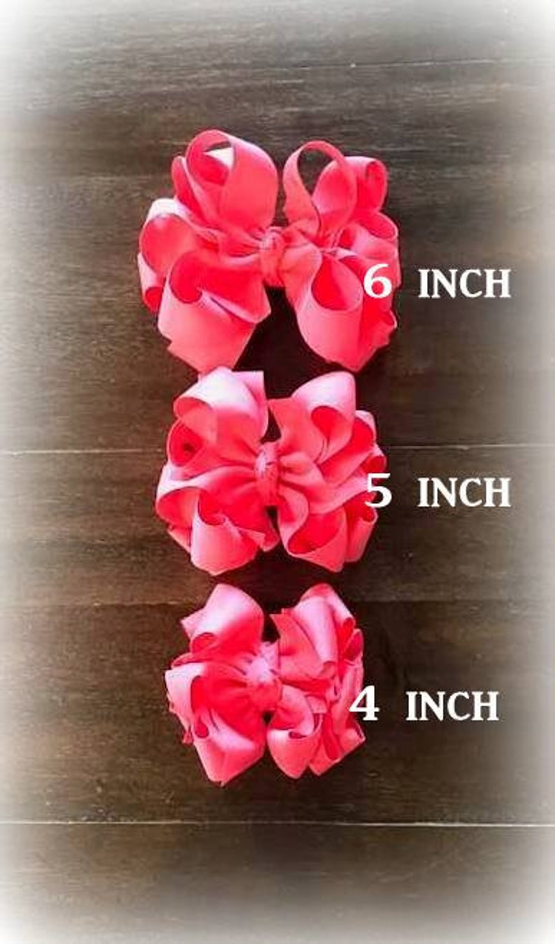 Neon Pink Hairbow 4 5 6 inch Bows Neon Pink Hair Bow Large bows for girls Big Double Bow Lilly Bow Layered Hairbow BTS Jumbo Bow
