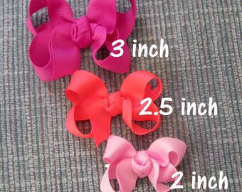 baby bows, small bows, clippie bows, Lot Set of hairbows, tiny bows, 6 Itty Bitty Bows, Twisted Bows, Baby Headband, Newborn Baby hairbows,