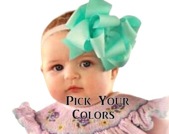 Hair Bows, Baby Headbands, Boutique Hairbows, You Pick Colors, Pick 3 Bows, Toddler Hair Bow Set, Bows with Clips, Solid Ribbon Hair Bows