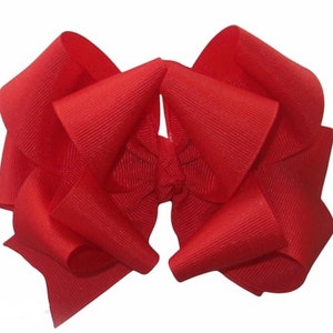 Big Red Bow, Hairbow, Bows, Girls Hairbows, Big Bows, Large Hairbow, Triple Stack Bow, 5 inch Bow, Bella Bows, Holiday Bows, Christmas Bow
