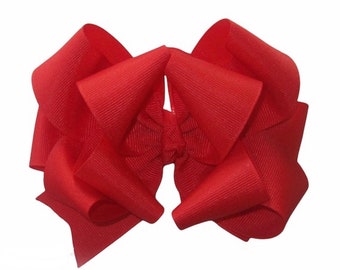 Big Red Bow, Red Hair Bow, POPPY Red Bow, Girls Hairbows, Big Bows, Large Hairbow, Triple Stack Bow, 5 inch Bow, Bella Bows, Holiday Bows