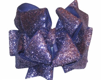 Glitter Hair bows, Girls Purple Glitter Bows, Baby Glitter Headband, Glitter HairBow, Easter Bows, Lavender Glitter Hairbows, Triple bows