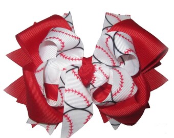 Baseball Hairbow, Team Bows, Baseball team bow, Boutique Hair Bow, Sports bows, Team hairbow, pick your team colors, girls hairbows, Big Bow