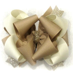 Lazo dorado, lazo marfil, lazos marfil, lazo beige, lazo caqui, lazo crema, lazo blanco roto, lazo de boda, diadema de bebé, lazos festivos