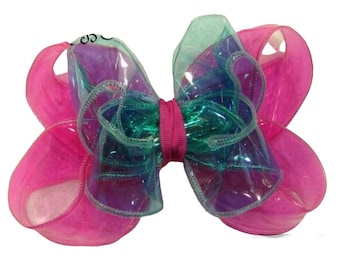 Pool Bows, Jelly Bows, Waterproof Hairbows, Water Proof Bow, Pink Pool Bow, Summer Hairbows, Beach Bows, Big Bows, Clear Bow, Plastic Bow