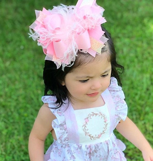 NEW Oversized Baby Pink Tulle Hair Bow Barrette OOAK Amazon.com : Halloween Hair Bow for Women French Big  main image 3