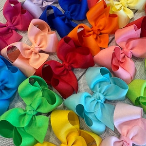 Hair Bows, Girls Hairbows, Baby Bows, Headbands, Boutique Bows, Toddler Hair Bows, You Pick Size and Color, 4 inch Bows, Hair Clip Bows,
