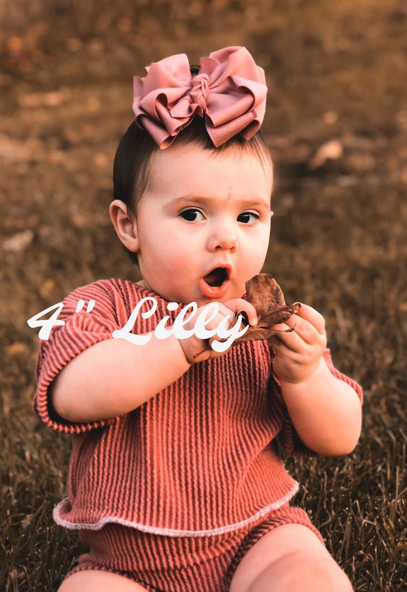 Neon Pink Hairbow 4 5 6 inch Bows Neon Pink Hair Bow Large bows for girls Big Double Bow Lilly Bow Layered Hairbow BTS Jumbo Bow