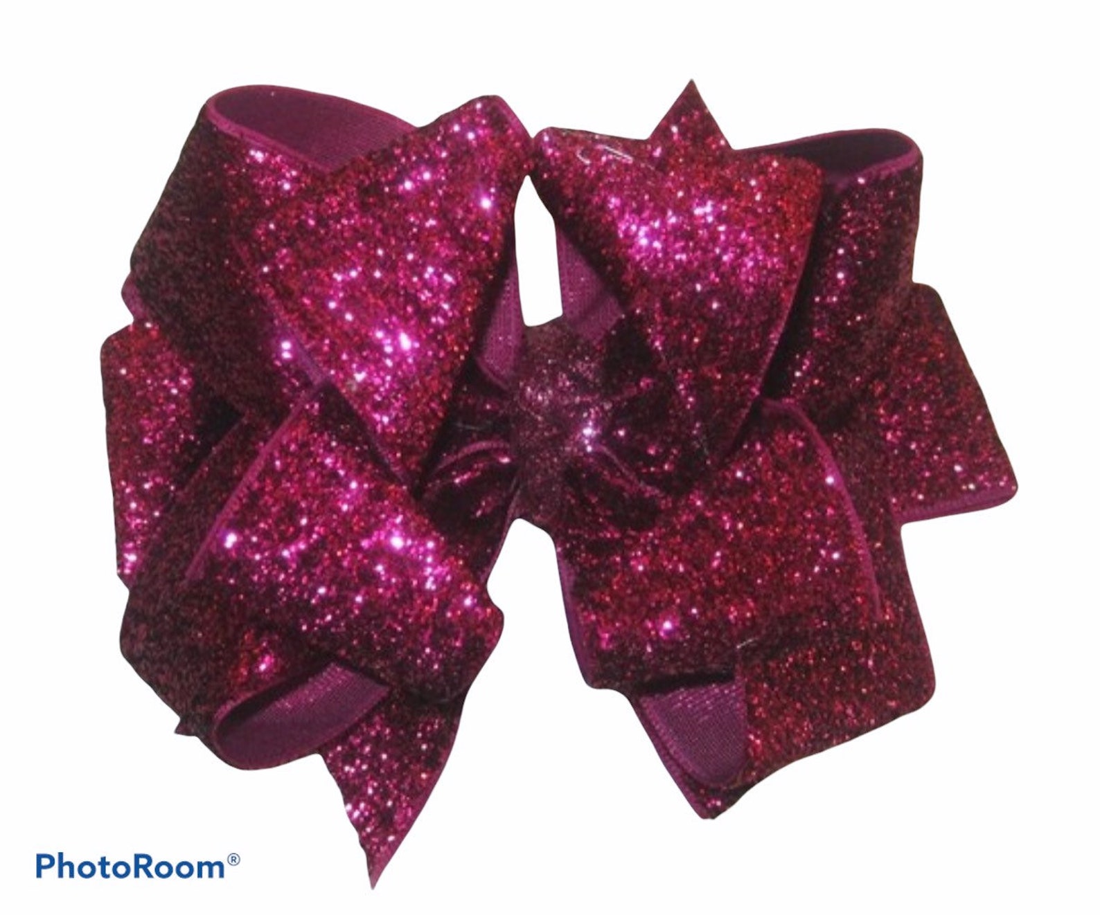 Hot Pink Glitter Bow Girls Glitter Hairbows Pink Sparkle Etsy