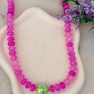 Collar Cristal azul, perlas y pez