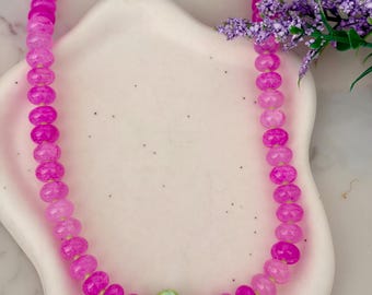 Collar Cristal azul, perlas y pez