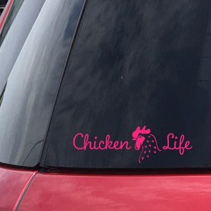 Chicken Life Car Decal, Farm Life, Chicken, Rooster, Hen, Chicken Decal, Farm Decor, Laptop Decal, Mirror Decal, Crazy Chicken Lady