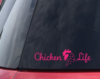 Chicken Life Car Decal, Farm Life, Chicken, Rooster, Hen, Chicken Decal, Farm Decor, Laptop Decal, Mirror Decal, Crazy Chicken Lady