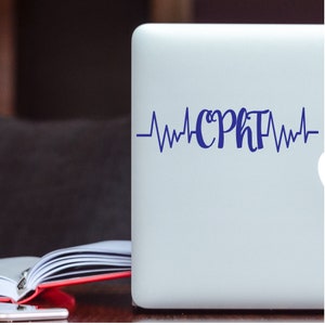 CPhT Heartbeat Car Decal, Certified Pharmacy Technician, Pharm Tech, CPnT Car Decal
