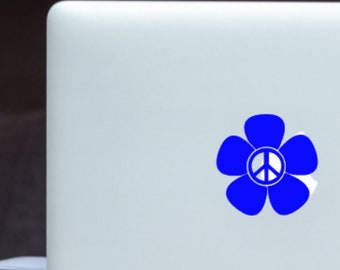 Peace Sign Decal, Peace Flower Decal, Hippie Car Decal, Hippie Decal, Peace Sign Sticker, Flower Child, Laptop Decal Flower Decal
