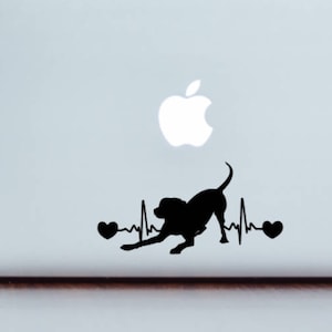 Playing Dog EKG Heartbeat Decal