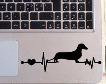 Dachshund EKG Vinyl Decal: Dog Lover Gift