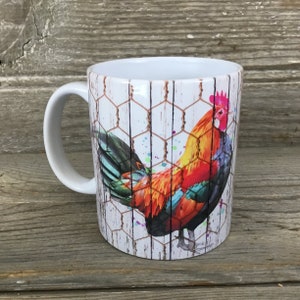 Rustic Rooster 11 oz Ceramic Coffee Mug