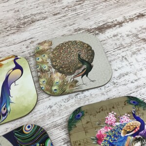 Set of 6 Peacock Drink Coasters image 6