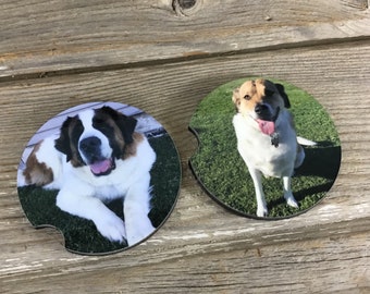 Personalized Car Coasters Set of 2, Photo Car Coasters, Custom Car Coasters
