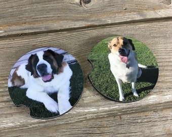 Personalized Car Coasters Set of 2, Photo Car Coasters, Custom Car Coasters