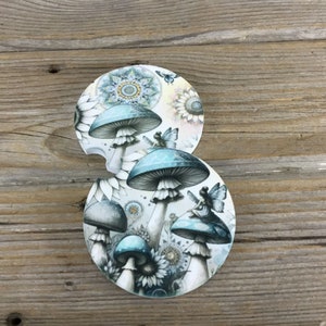 Magical Mushroom Forest Set of 2 Car Coasters