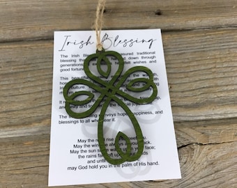 Irish Blessing Celtic Cross Story Card Ornament