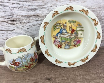 Bunnykins Royal Doulton Fine Bone China Cup & Bowl Set Kitchen and Play Designs