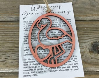Flamingo Whispers of Grace & Harmony Story Card Ornament