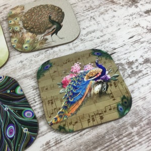 Set of 6 Peacock Drink Coasters image 7