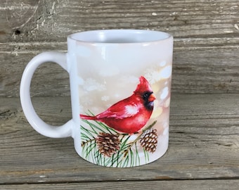 Winter Male Cardinal 11 oz Coffee Mug