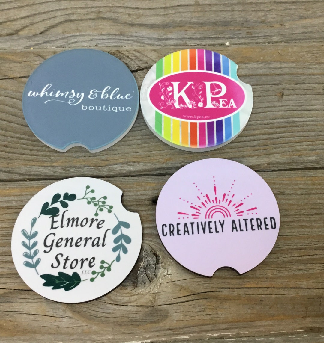 Business Logo Car Coasters Set of 2 - Etsy