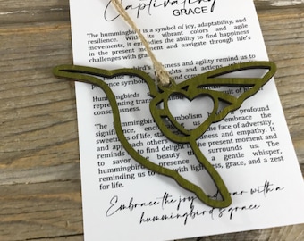 Hummingbird Story Card Christmas Ornament