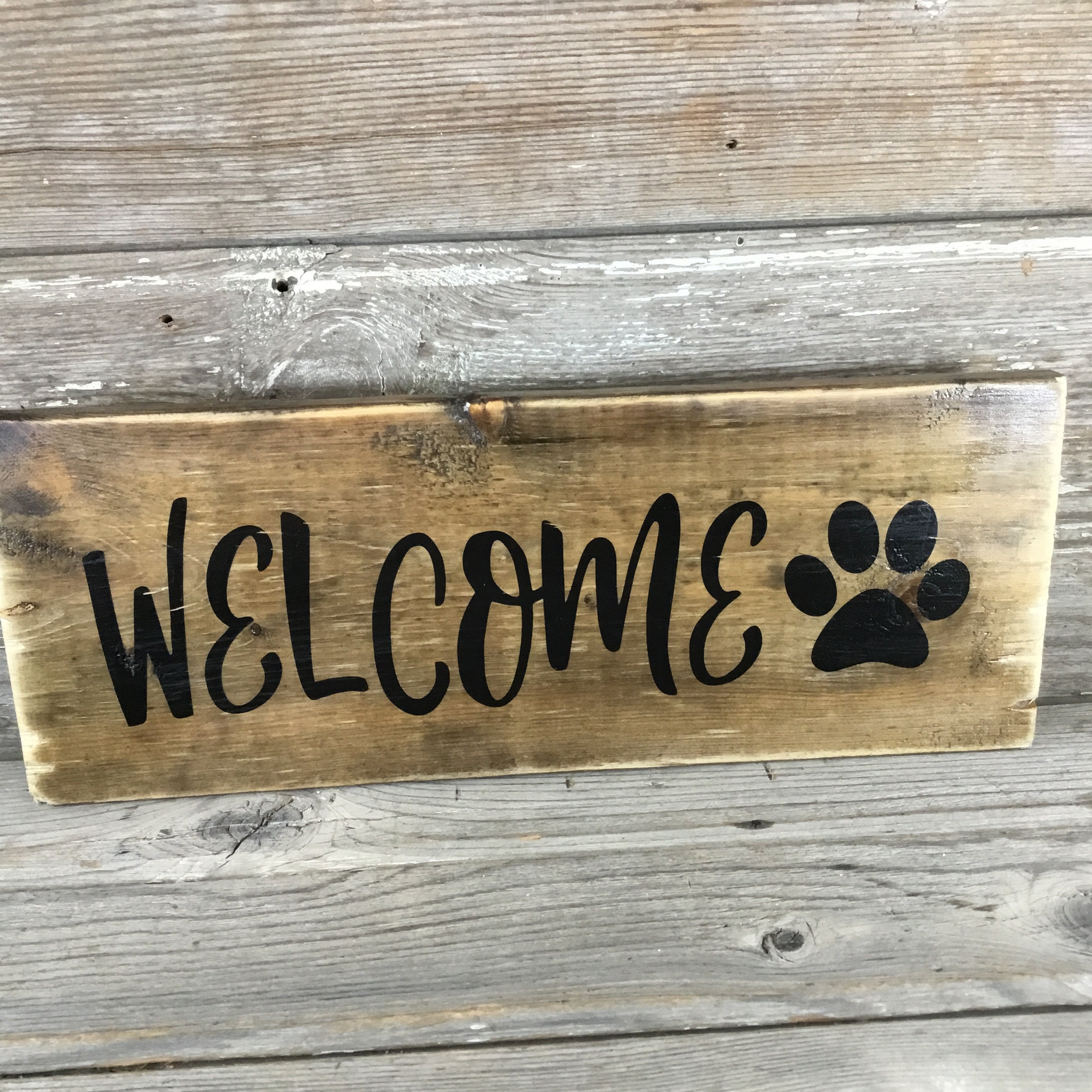 Paw Print Sign Dog Sign Pet Lover Etsy
