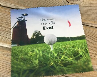 Funny Golf Dad Microfiber Cleaning Cloth: Tee-rific Gift