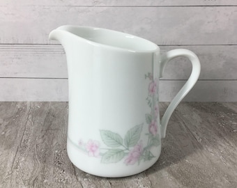 Corning Corelle Veranda Pink Floral Creamer 4 1/2" Pitcher With Handle