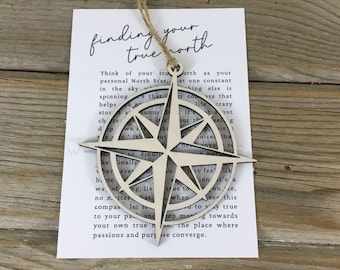 Compass Finding Your True North Story Card Ornament