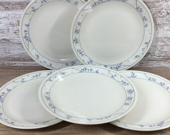 Set of 5 Corelle First Of Spring 10 1/4" Dinner Plates Floral Blue White Beige