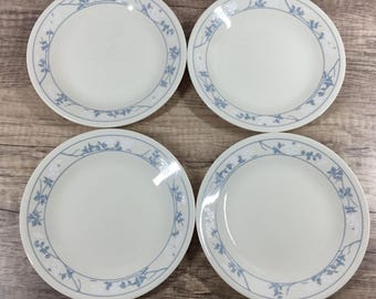 Corelle First Of Spring Bread Butter Plates 6 3/4" Blue White Flowers On Beige