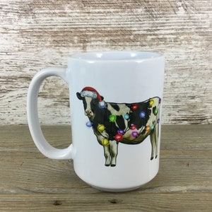 Christmas Dairy Cow 15 oz Ceramic Coffee Cup