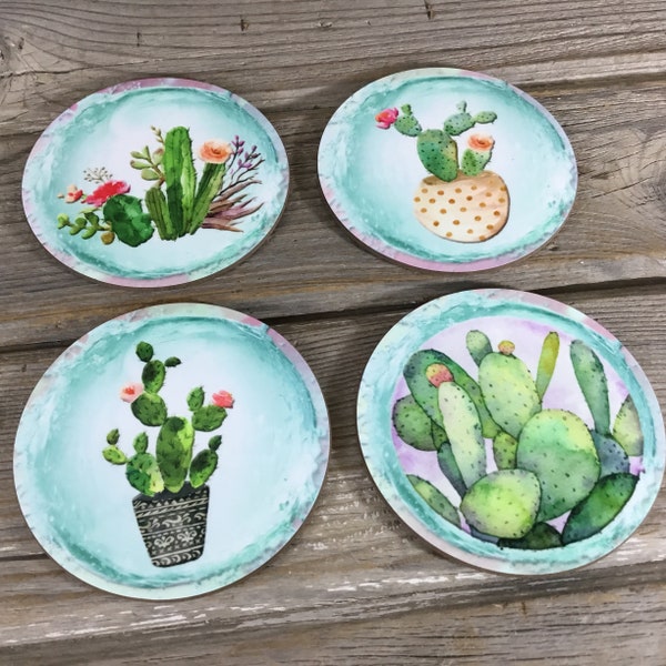 Cactus Coasters - Etsy